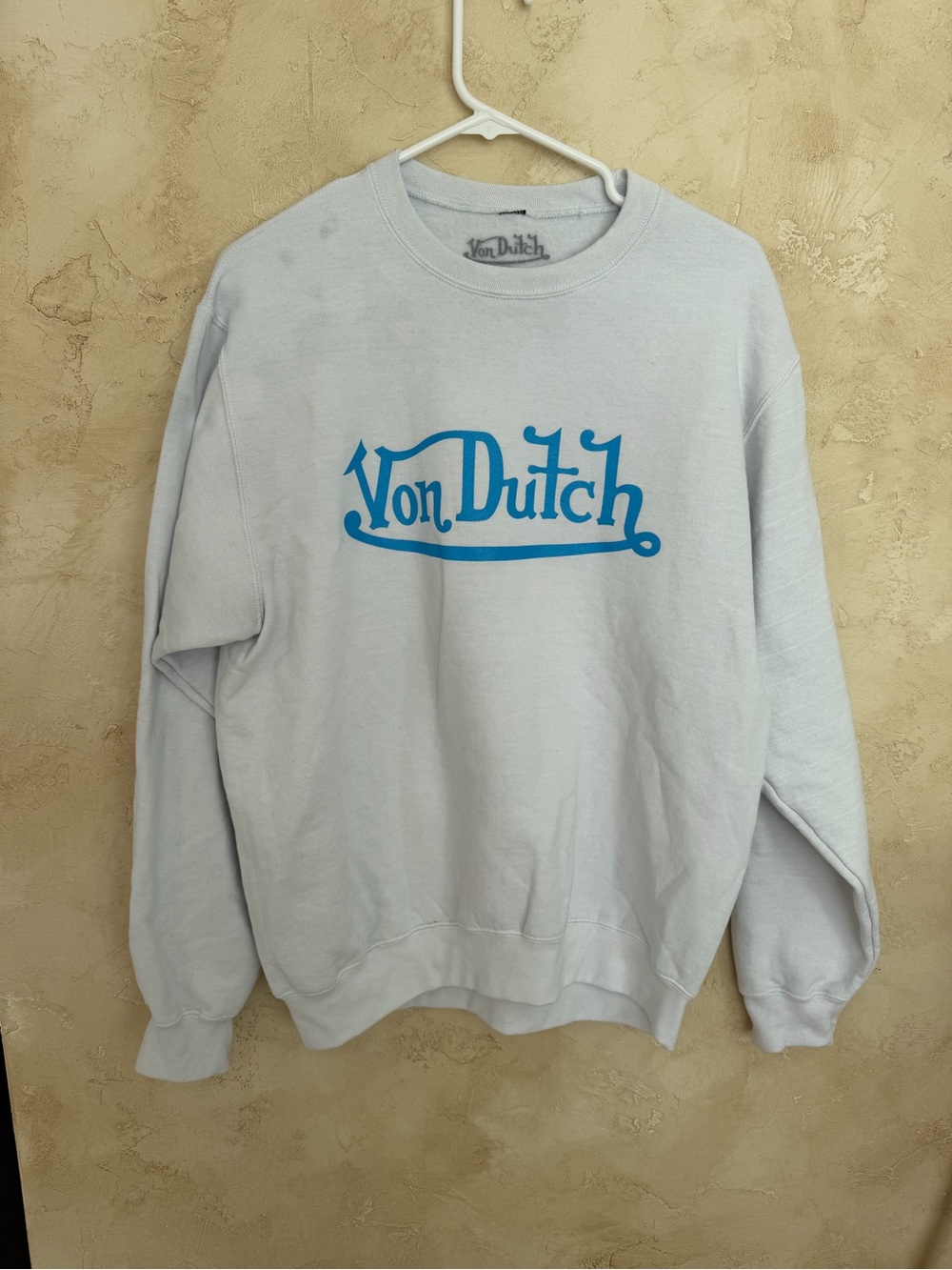 Von Dutch Script Logo Crewneck Sweatshirt Gray Medium
